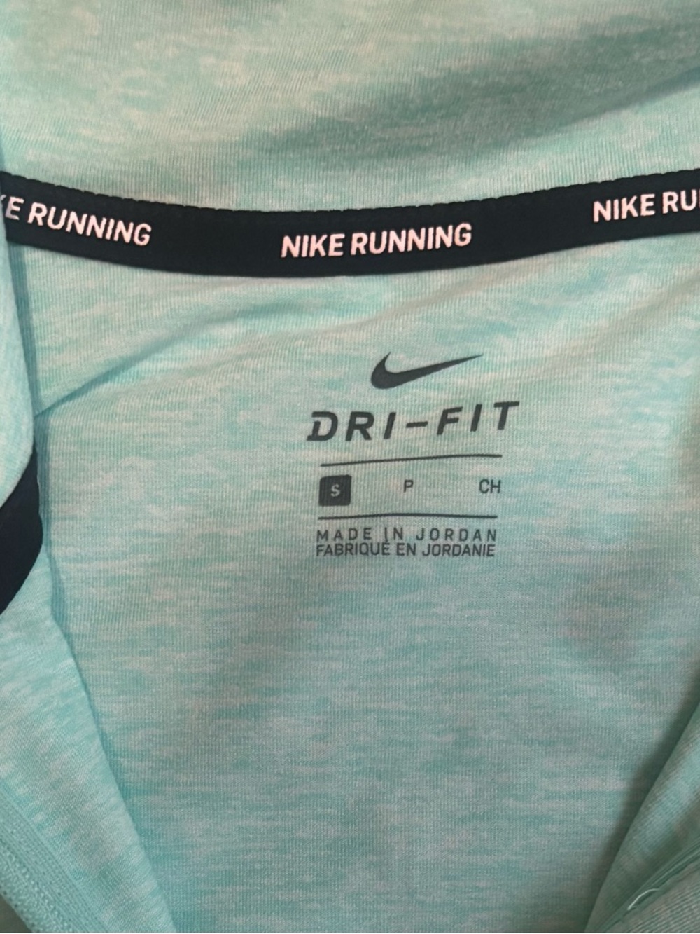 Nike Dri-FIT 1/4 Zip Running Pullover Teal Small Thumbholes Athletic Top - Picture 4 of 5
